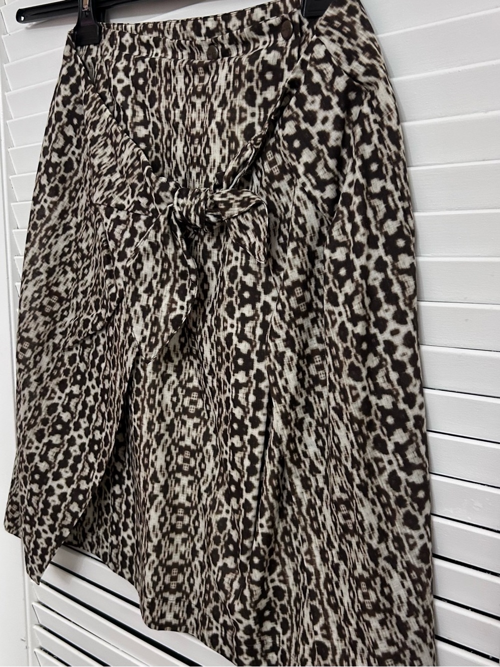 🤎MAKE OFFER🤎 NWT MaxMara Ikat Graphic Print Tie Front Cotton Mini Skirt Sz MED - Picture 3 of 7